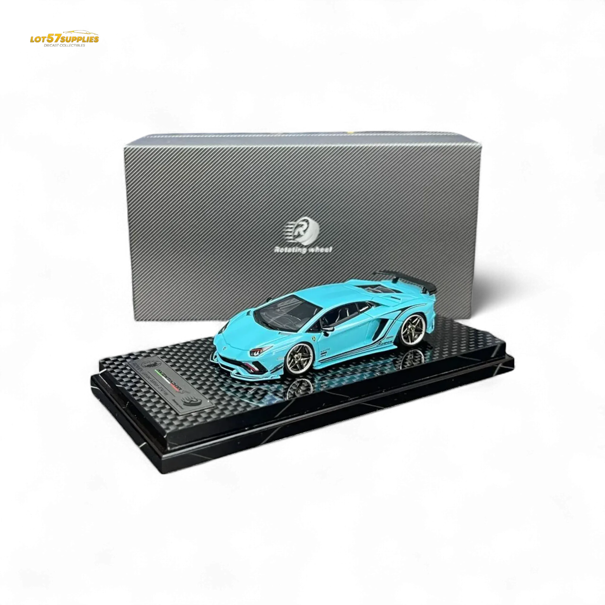 Rotating Wheel Rowen Aventador S - Pearl Blue 1/64 - ToylandEU