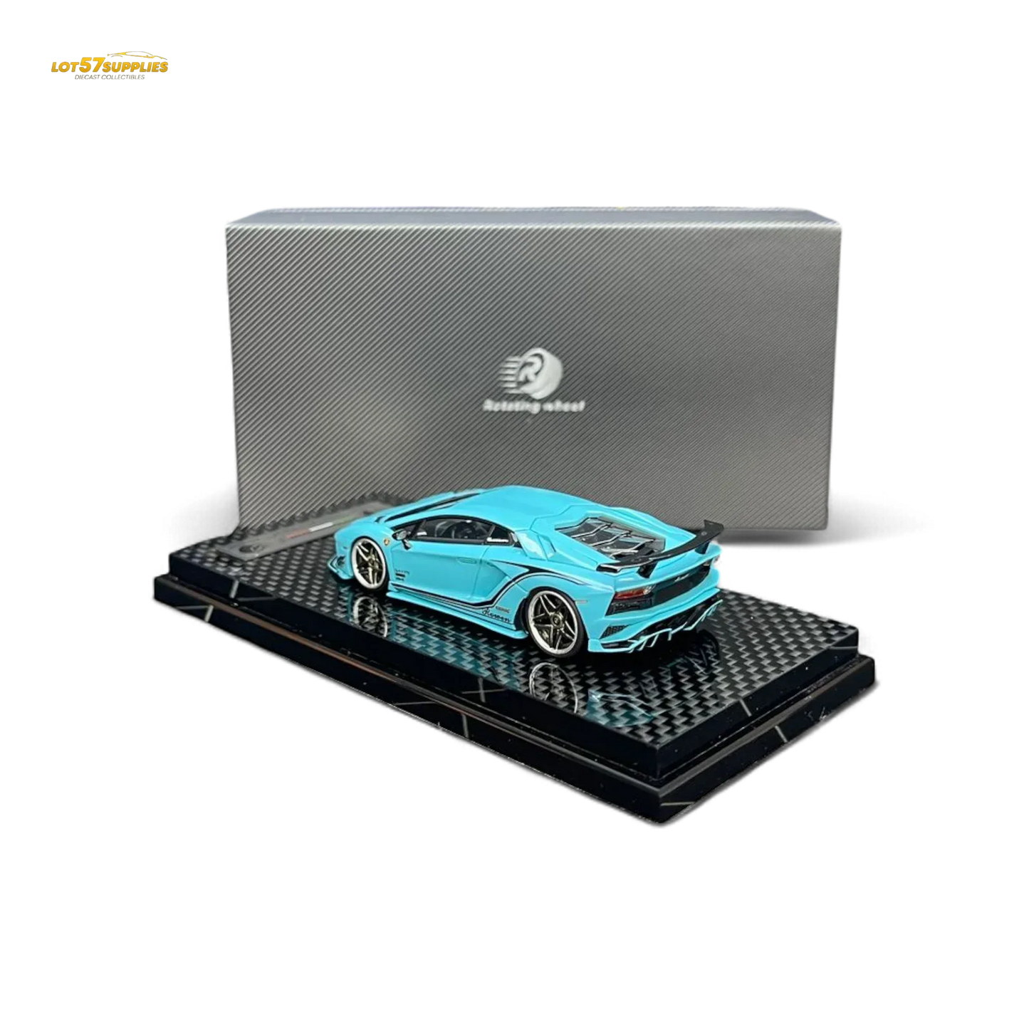 Rotating Wheel Rowen Aventador S - Pearl Blue 1/64 - ToylandEU