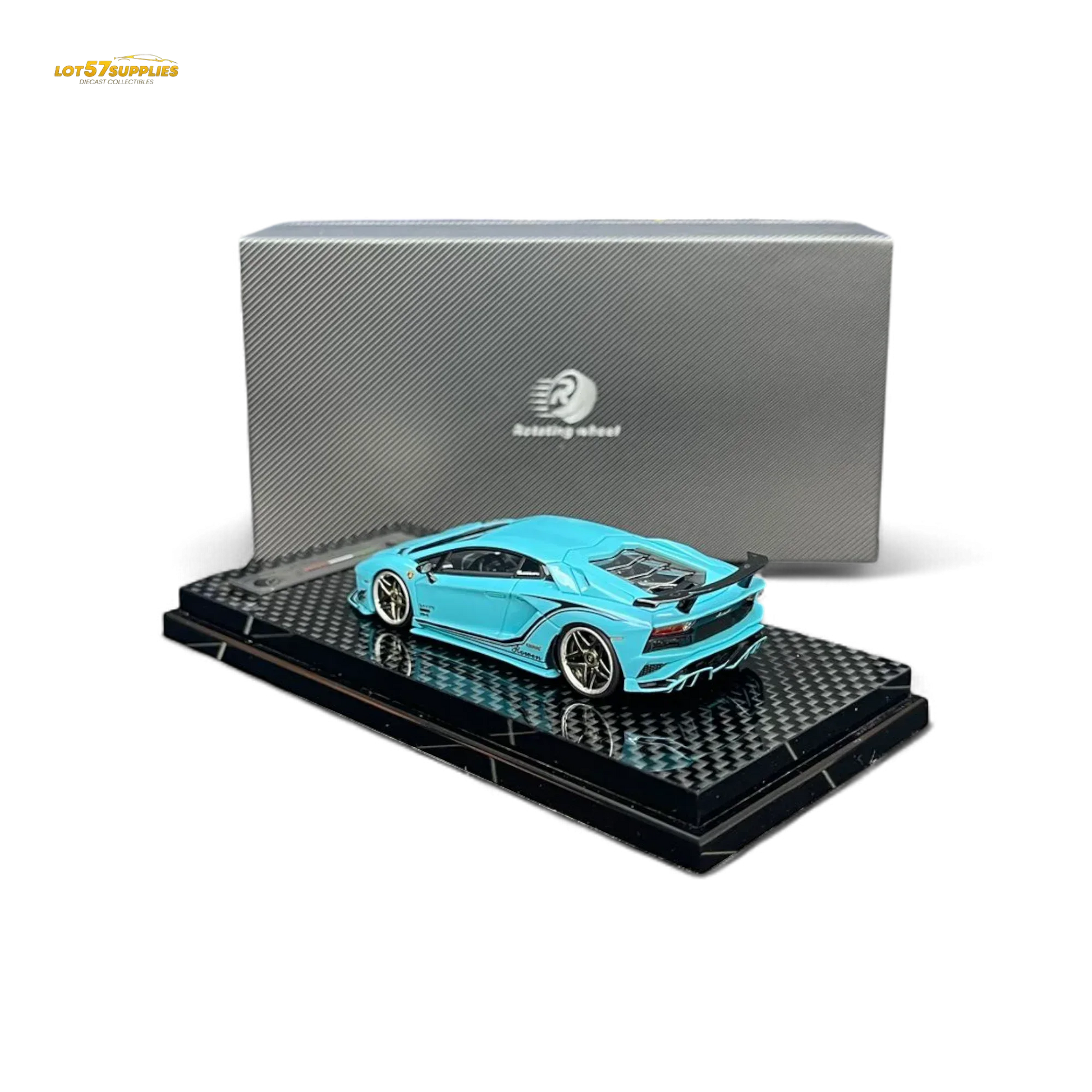 Rotating Wheel Rowen Aventador S - Pearl Blue 1/64 - ToylandEU