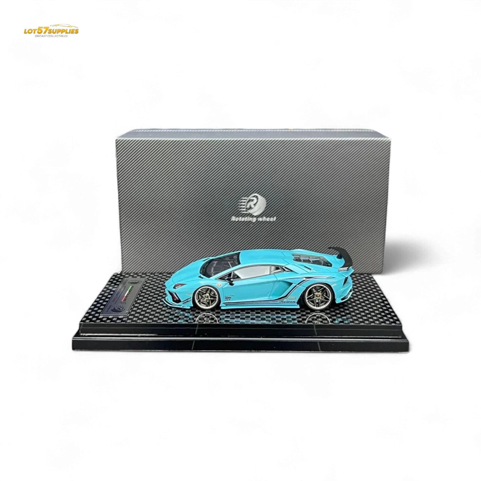 Rotating Wheel Rowen Aventador S - Pearl Blue 1/64 - ToylandEU