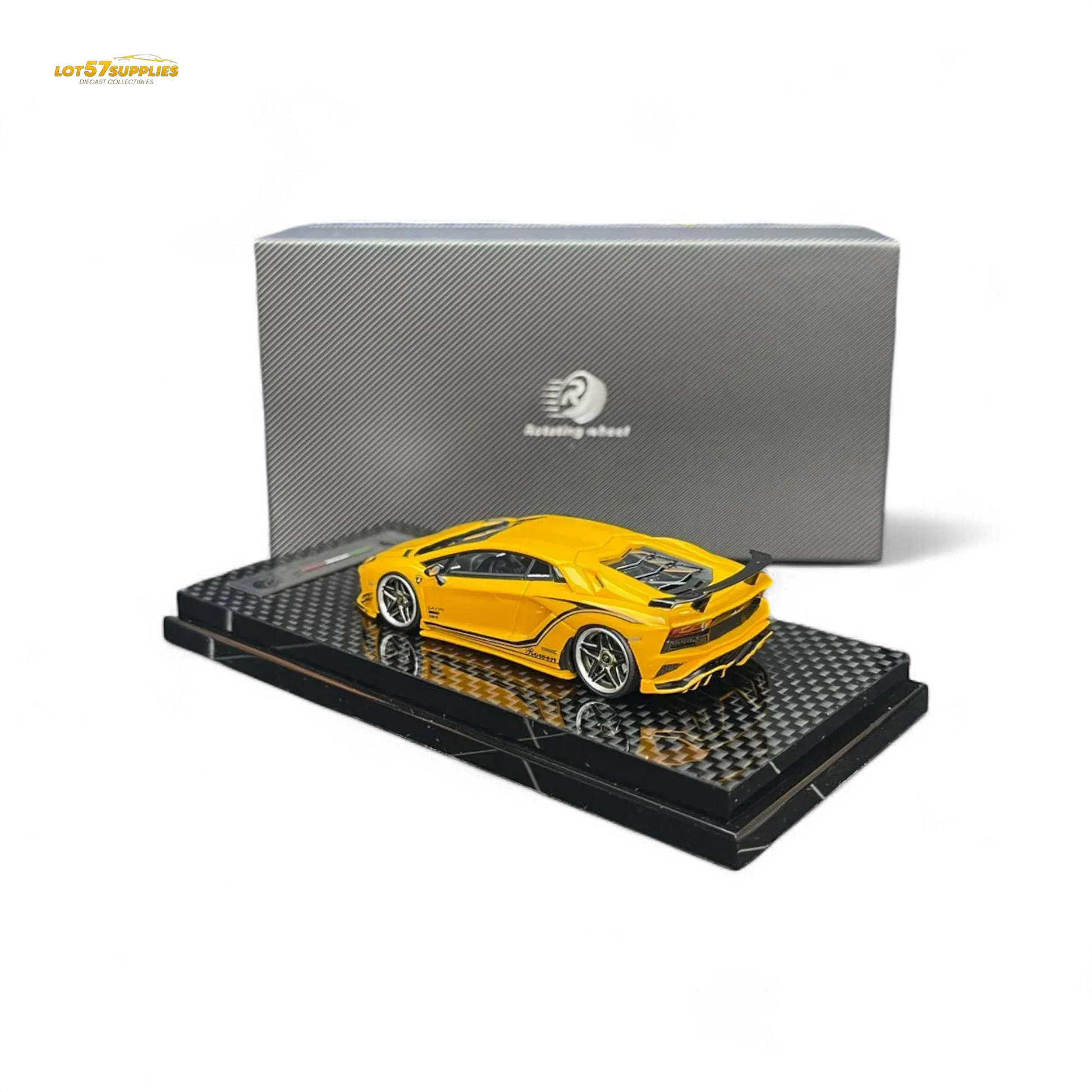 Rotating Wheel Rowen Aventador S - Pearl Yellow 1/64 - ToylandEU
