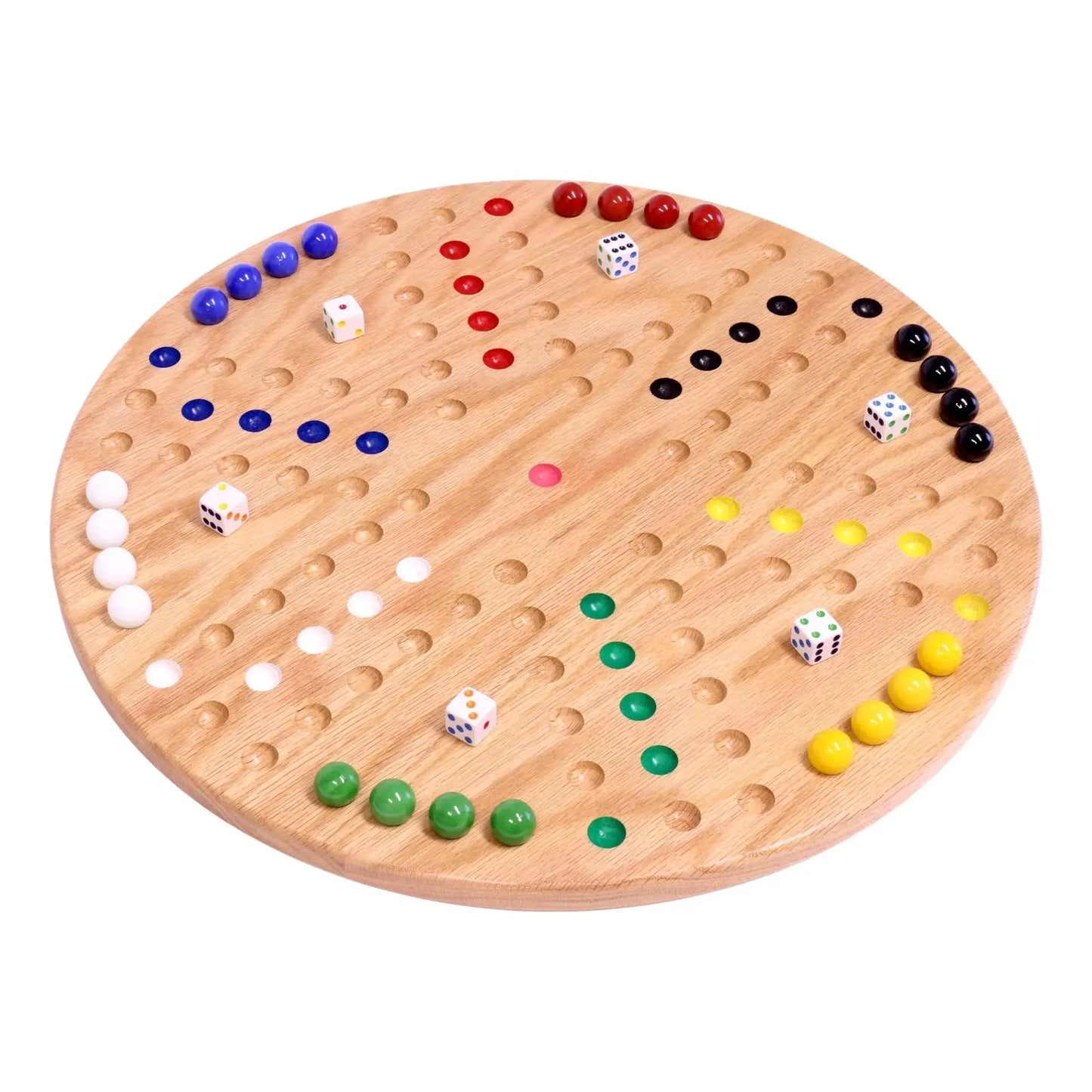 Round Aggravation Game Board Set - Solid Oak Wood - Double-Sided - ToylandEU
