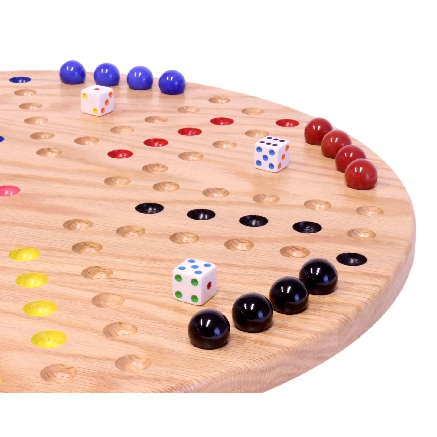 Round Aggravation Game Board Set - Solid Oak Wood - Double-Sided - ToylandEU