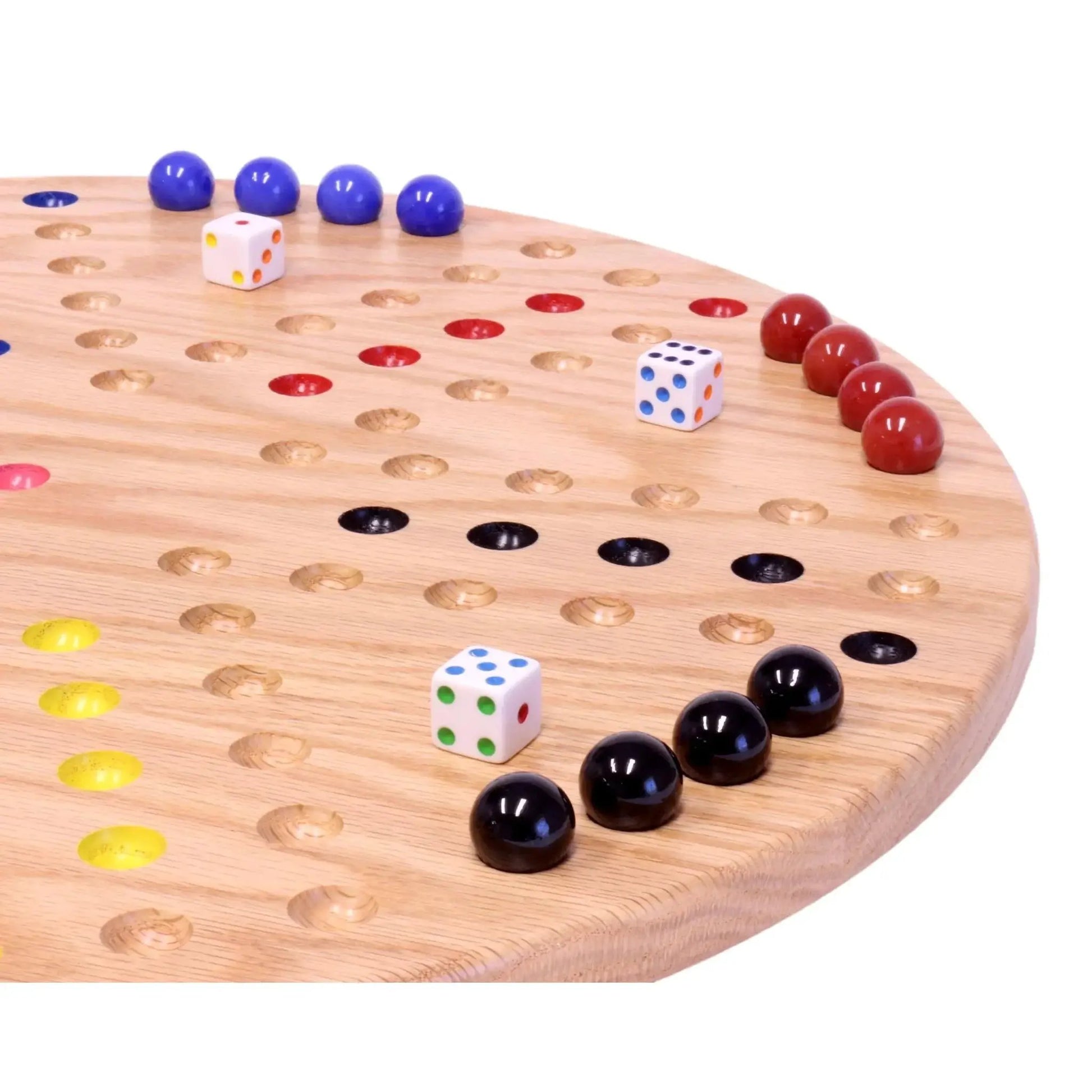 Round Aggravation Game Board Set - Solid Oak Wood - Double-Sided - ToylandEU