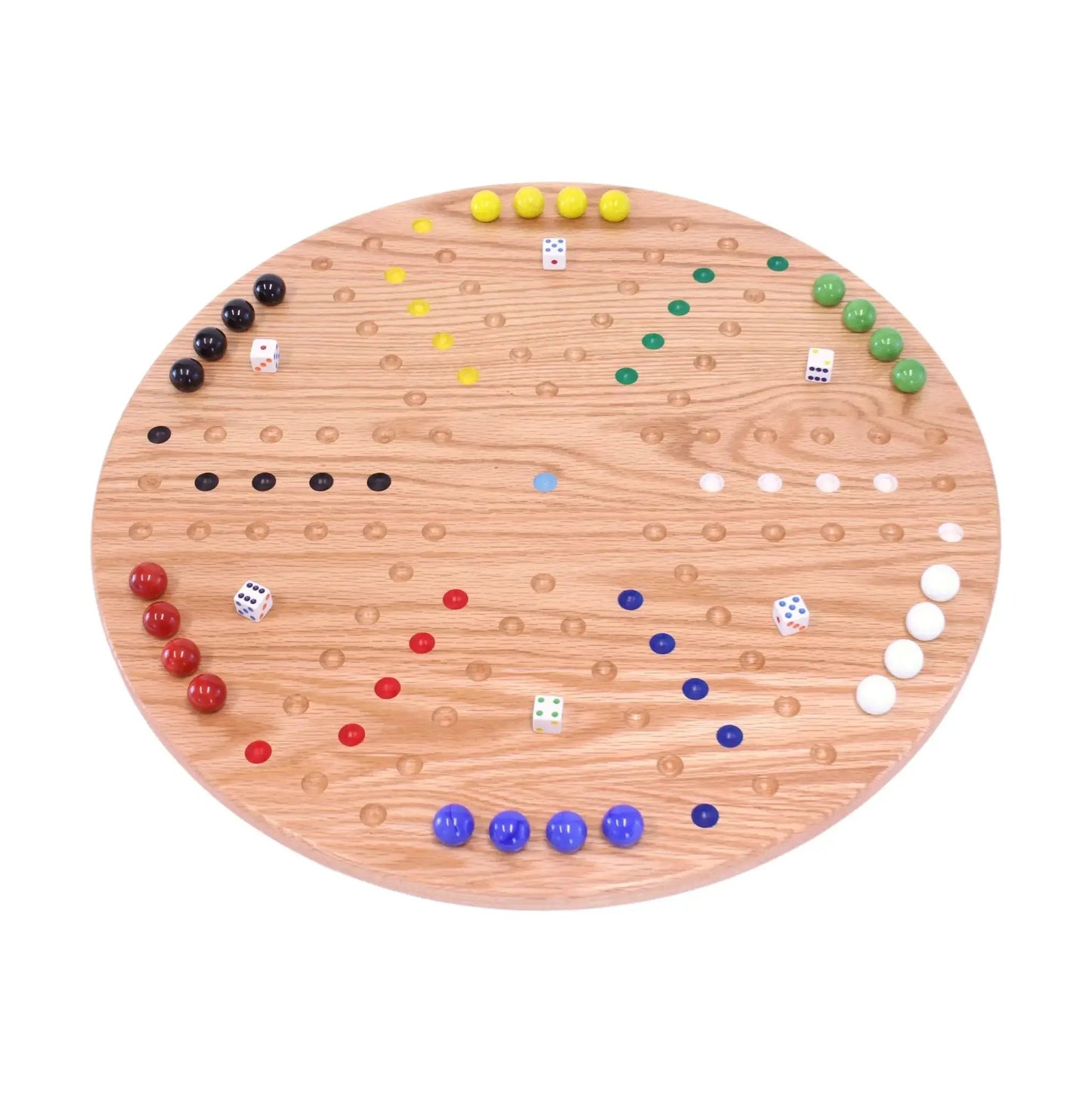 Round Aggravation Game Board Set - Solid Oak Wood - Double-Sided - ToylandEU