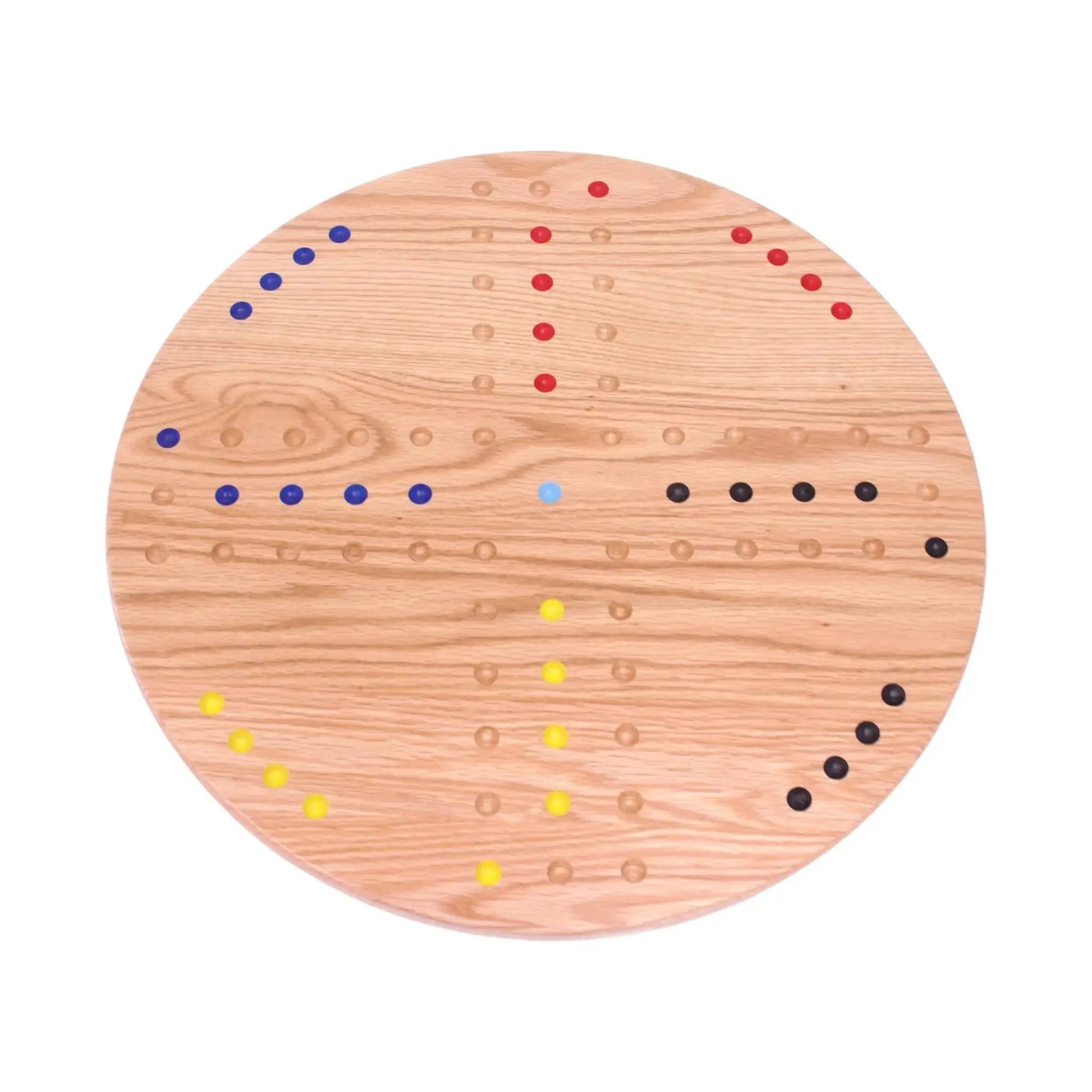 Round Aggravation Game Board Set - Solid Oak Wood - Double-Sided - ToylandEU
