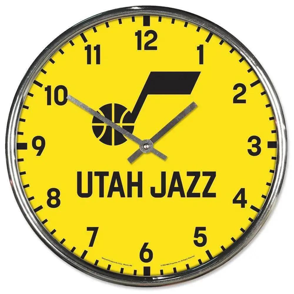  Utah Jazz Round Chrome Wall Clock 12 Inch Metal Hands -  ToylandEU™