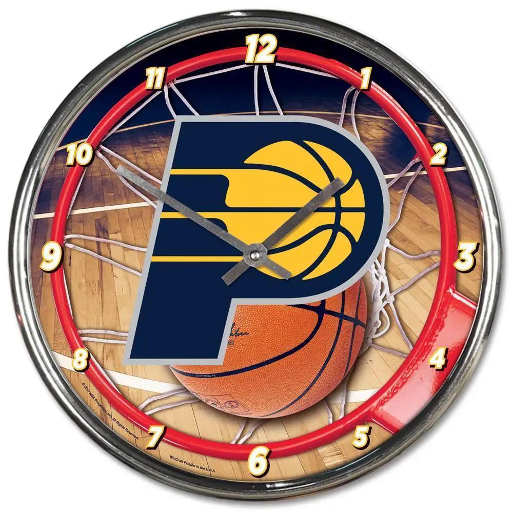  Indiana Pacers Round Wall Clock Chrome Style Vintage -  ToylandEU™
