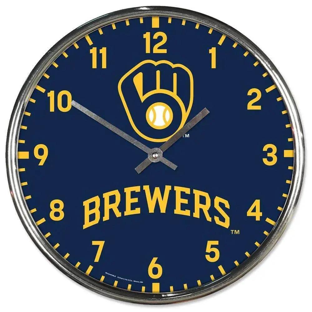  Milwaukee Brewers Round Wall Clock Chrome Finish USA Made -  ToylandEU™
