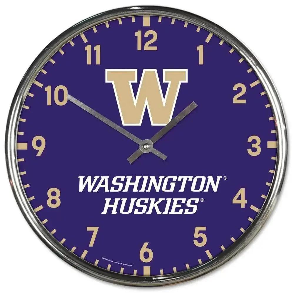  Washington Huskies Chrome Round Wall Clock Twelve Inch -  ToylandEU™