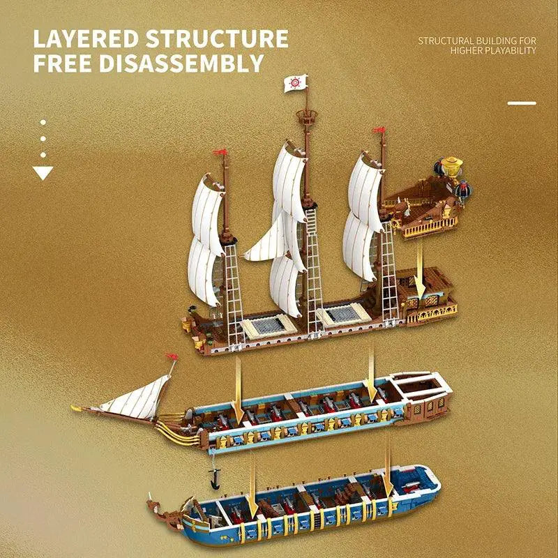 Royal Sunshine Sailing Ship Building Blocks Educational Toy - ToylandEU
