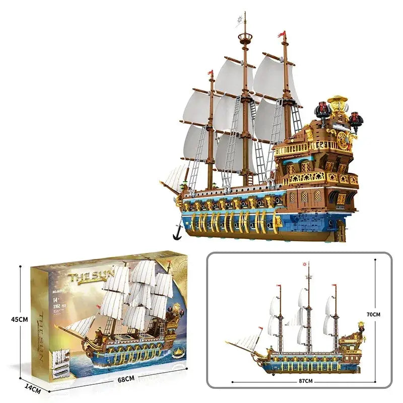 Royal Sunshine Sailing Ship Building Blocks Educational Toy - ToylandEU