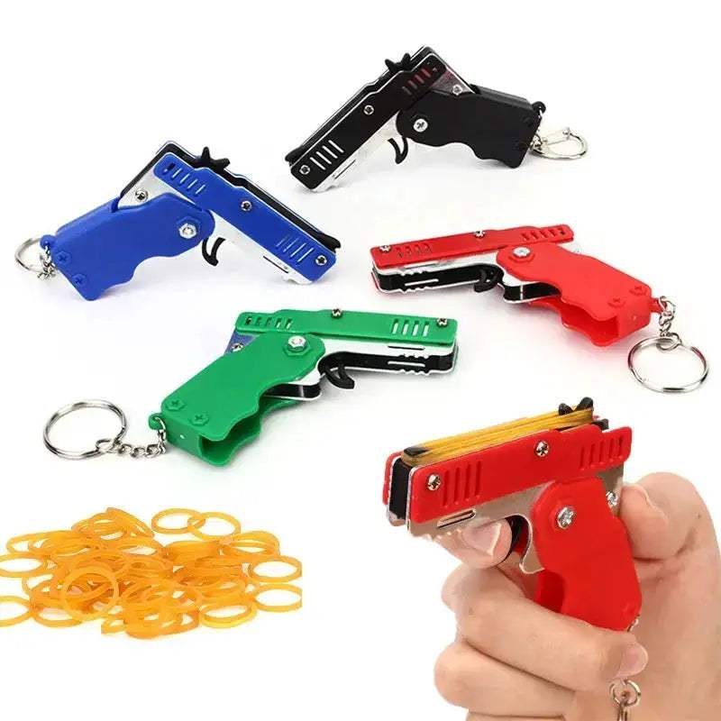  Rubber Band Gun Keychain Durable Toy For Kids Outdoors -  ToylandEU™