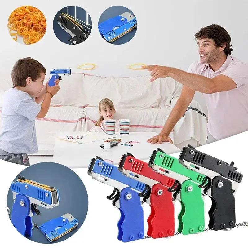  Rubber Band Gun Keychain Durable Toy For Kids Outdoors -  ToylandEU™