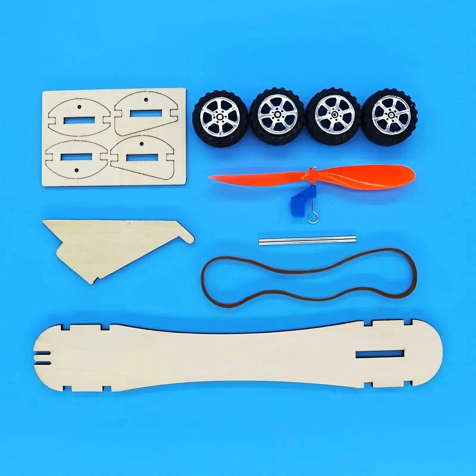 Rubber Band Powered Car Educational Toy For Kids Ages Eight - ToylandEU