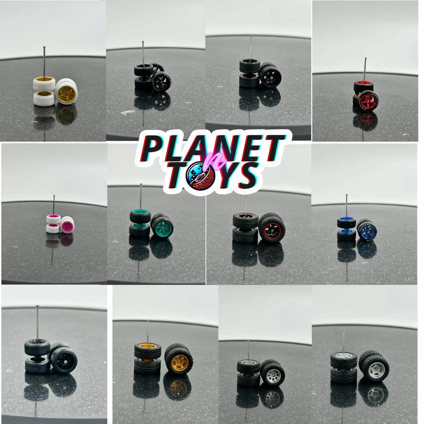 Realistic Drive Rubber Wheels for Diecast Cars One Sixty Four - ToylandEU