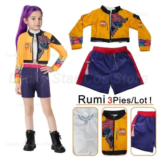 Rumi Kpop Demon Hunter Cosplay Costume Three Piece Set - ToylandEU