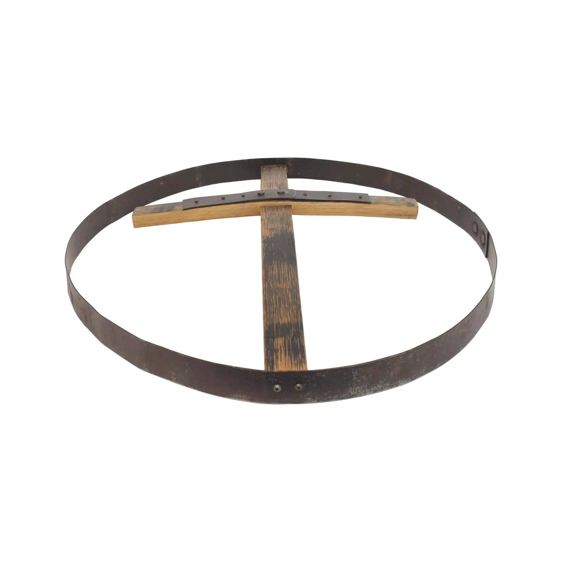 Rustic Reclaimed Barrel Cross Wall Art, Large 23" Diameter Religious Wall Decor, Amish-Made - ToylandEU