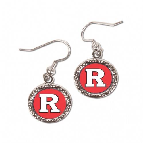 Rutgers Scarlet Knights Earrings Round Logo Style Official - ToylandEU