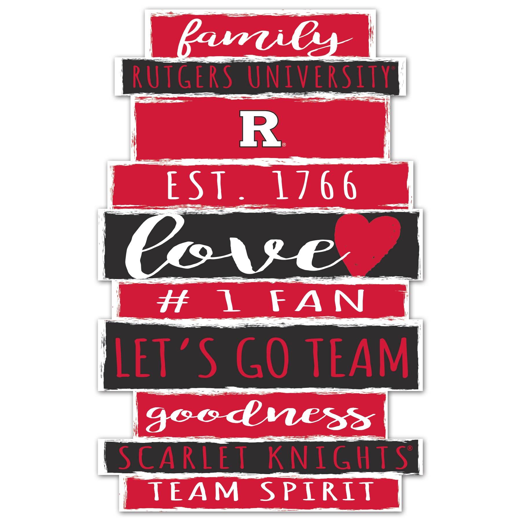 Rutgers Scarlet Knights Wood Sign 11x17 Family Word - ToylandEU