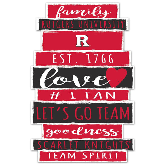Rutgers Scarlet Knights Wood Sign 11x17 Family Word - ToylandEU