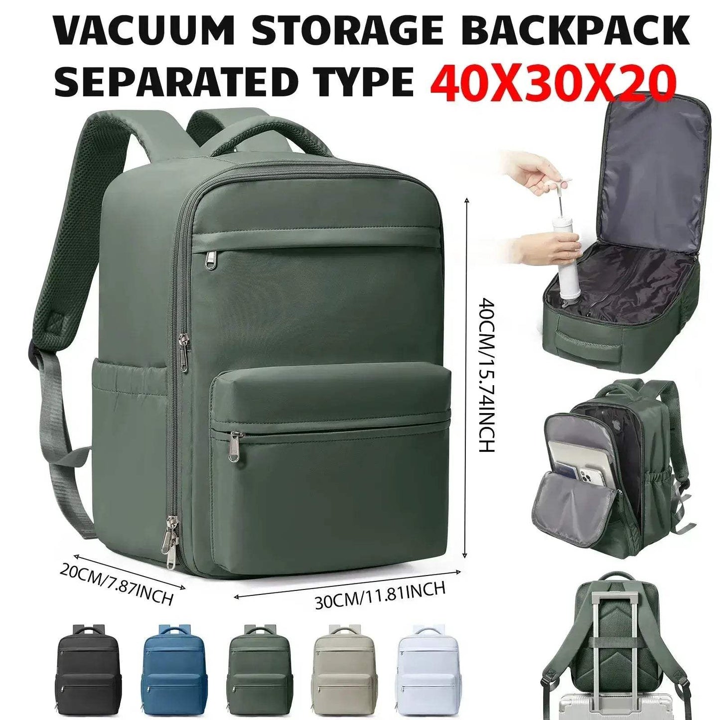 Ryanair Compatible Travel Backpack With Vacuum Compression Pump For Cabin Use - ToylandEU
