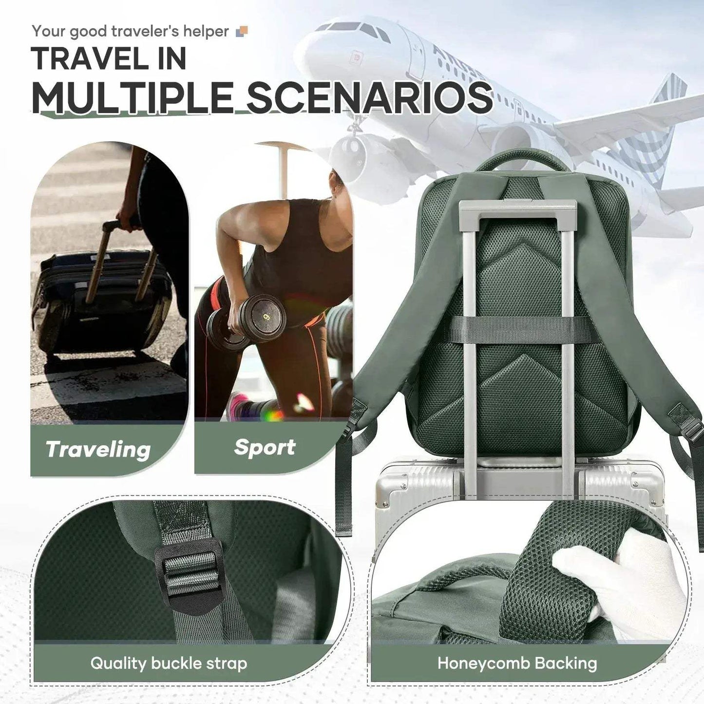 Ryanair Compatible Travel Backpack With Vacuum Compression Pump For Cabin Use - ToylandEU