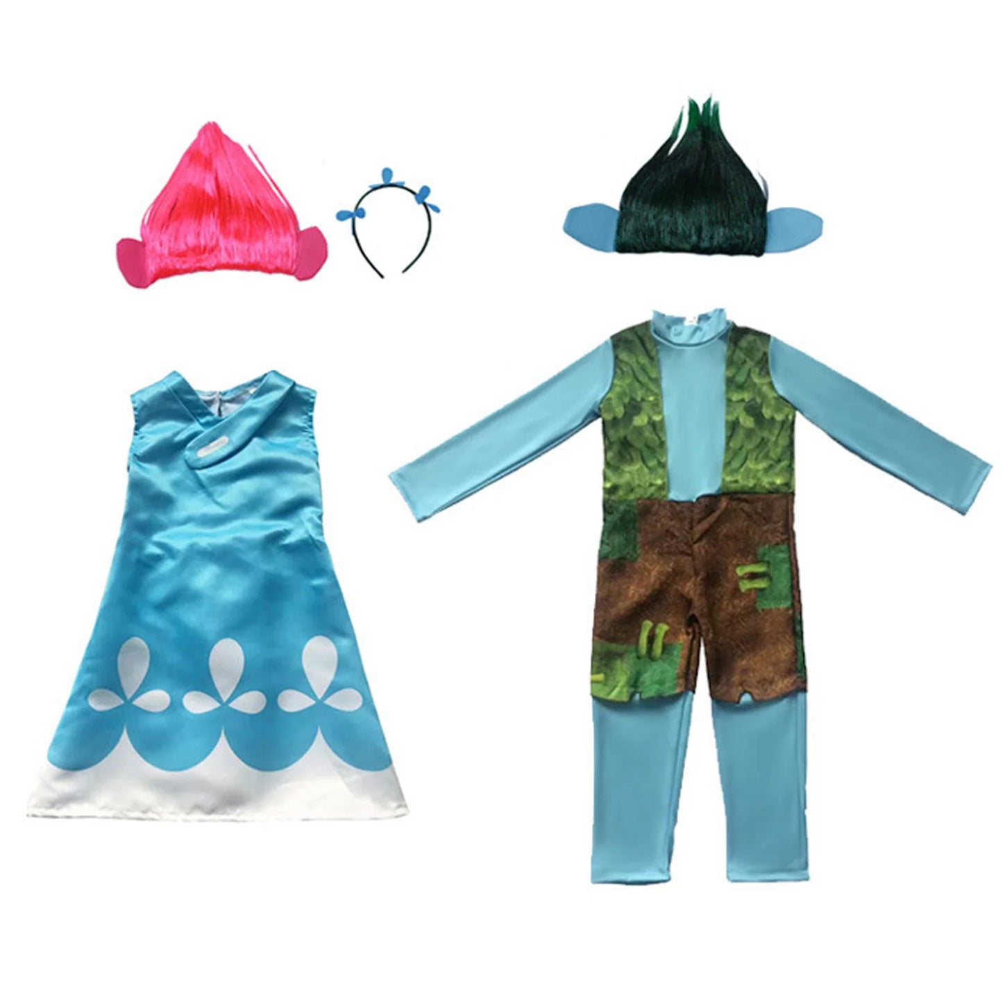 Trolls Poppy & Branch Kids Costume for Halloween & Purim Celebrations