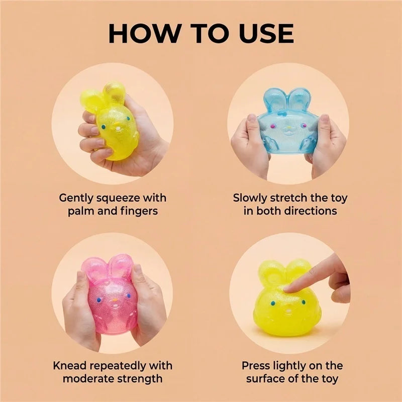 Jelly Stress Squishies | Slow Rebound TPR Texture | 4 Pack Calming Gifts