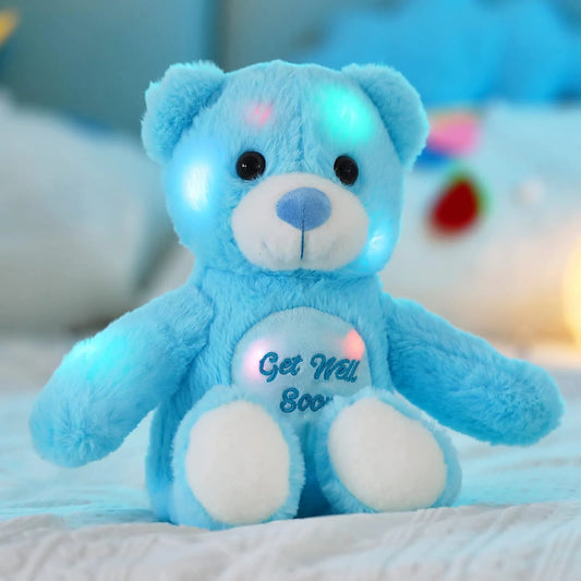 35cm Recordable Luminous Cotton Plush Toys with LED Light Blue Pink Toyland EU