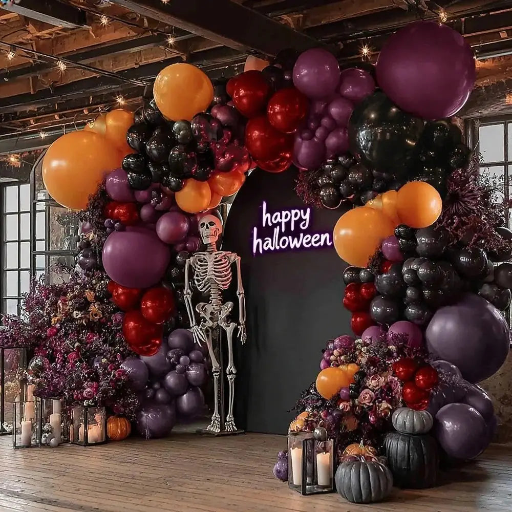 Balloon Garland | Double Stuffed Latex | Halloween Colors | Party Decor