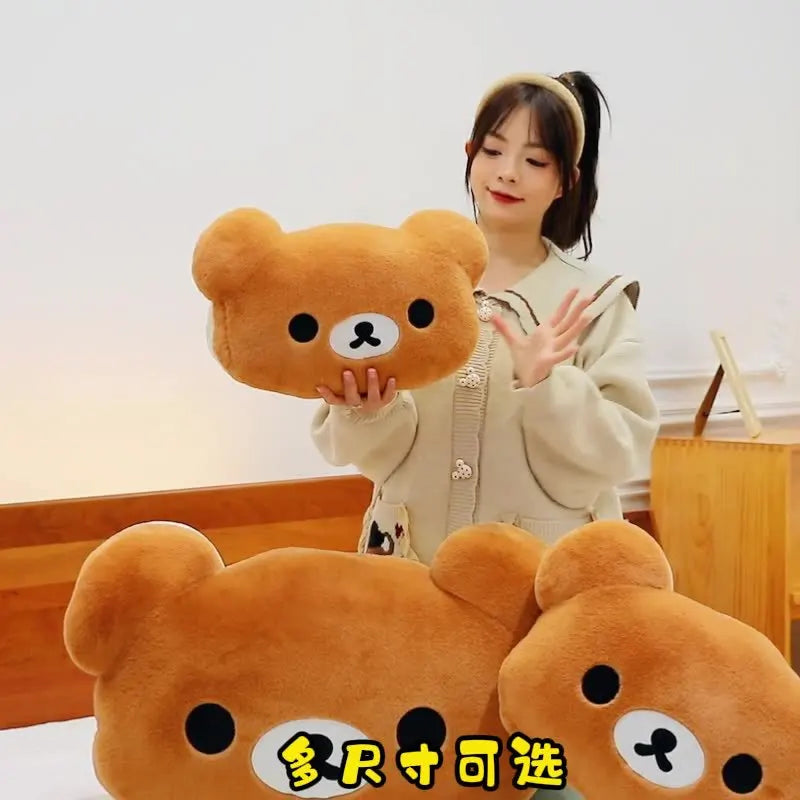 Rilakkuma Plush Pillow | PP Cotton Filling | Big Head Design | Large Size