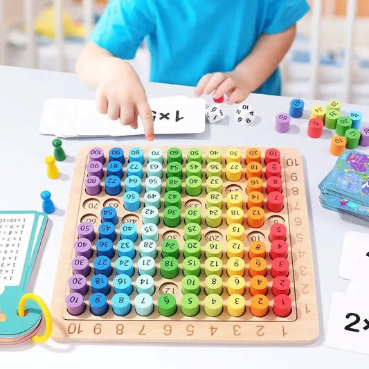Kids Montessori Educational Wooden Toys Baby Math Toys 99 Multiplication Table Math Arithmetic Teaching Aids for Children Gifts - ToylandEU