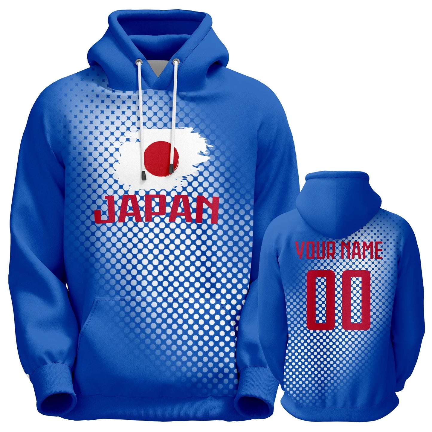 Personalized Japan National Soccer Team 3D Hoodie with Custom Name and Number - Ideal Gift for Soccer Fans of All Ages