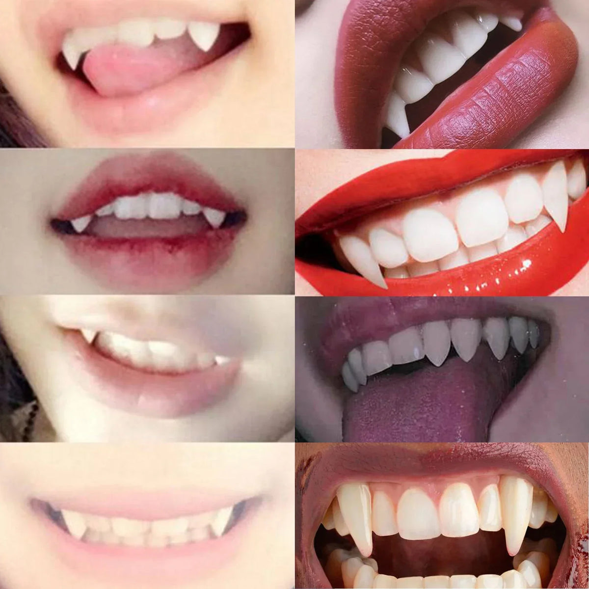 False Vampire Teeth | Premium Resin Material | Adult Cosplay Prop | Five White Pairs