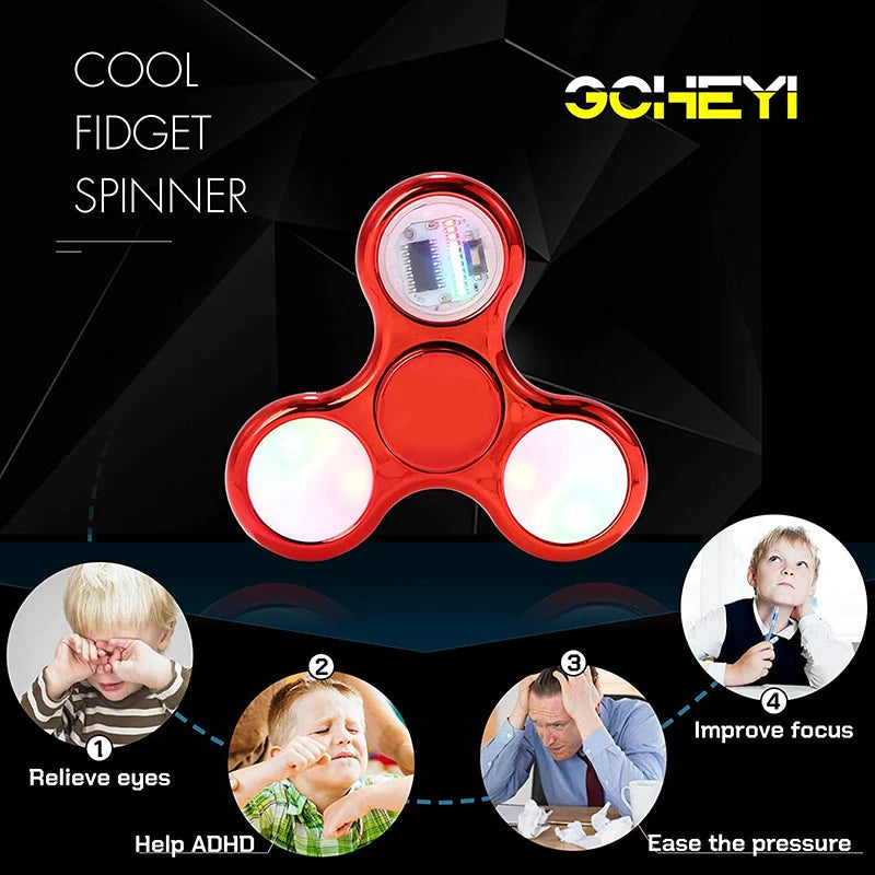 LED Glow Crystal Gyro Fidget Spinner - ToylandEU