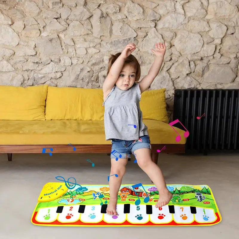 Kids Piano Mat Foldable Floor Dance Mat Early Non Woven Fabric Piano