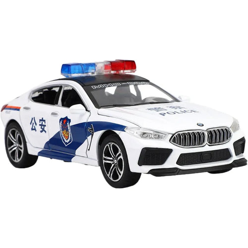 BMW 8 Series M8 Police Car Model - Alloy Pull Back with Lights and Sound ToylandEU.com Toyland EU