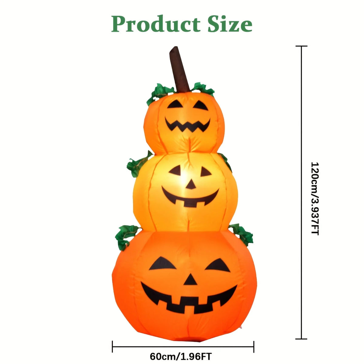 Halloween Inflatable Pumpkin | 3.9 Ft Led | Built In Lights | Outdoor Decor