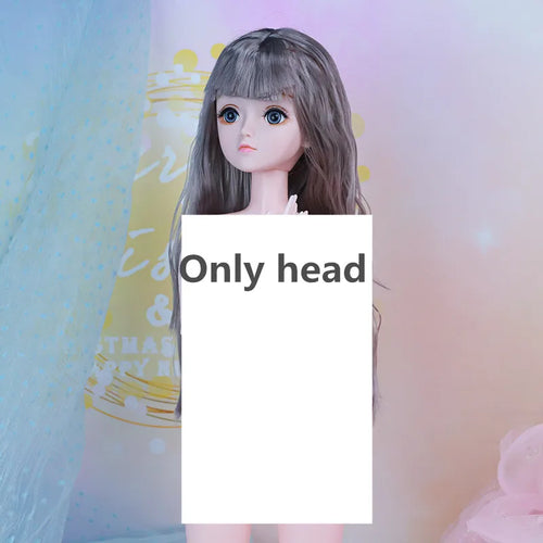 60CM BJD Doll Head with 4D Artificial Eyes and Long Curly Hair ToylandEU.com Toyland EU