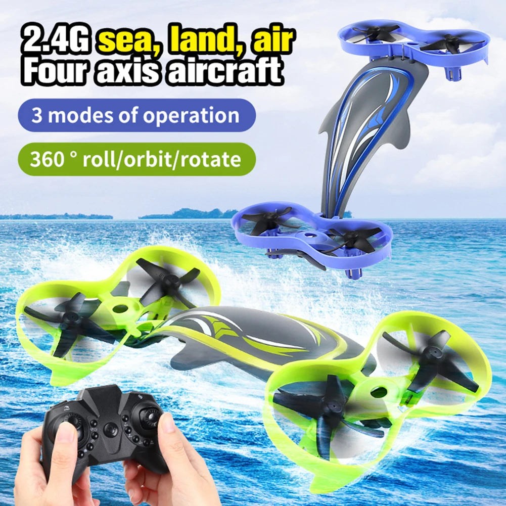 Versatile 3-in-1 RC Drone for Kids - Sea, Land, and Air Remote Control Aircraft - ToylandEU