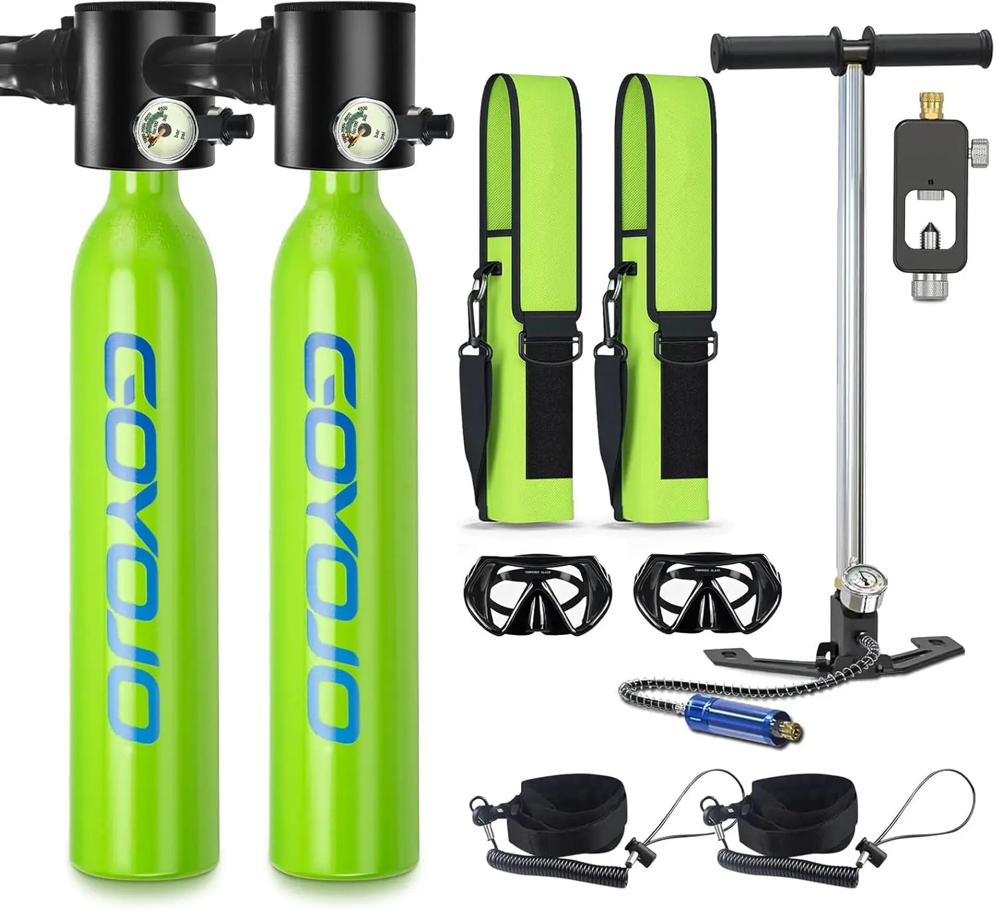 Mini Scuba Tank Kit | 0.5L Each Tank | 3000 PSI System | Two Pack