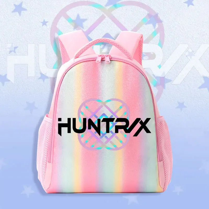 K Pop Demon Hunters Kids Backpack Rainbow Shoulder Bag