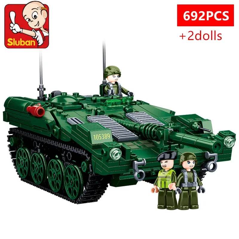 Military Series Building Blocks WW2 Heavy Battle Tank Set - ToylandEU