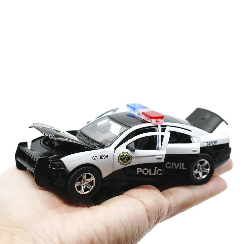 Alloy Dodge Charger Police Car Model with Sound and Light - 1:32 Scale - ToylandEU