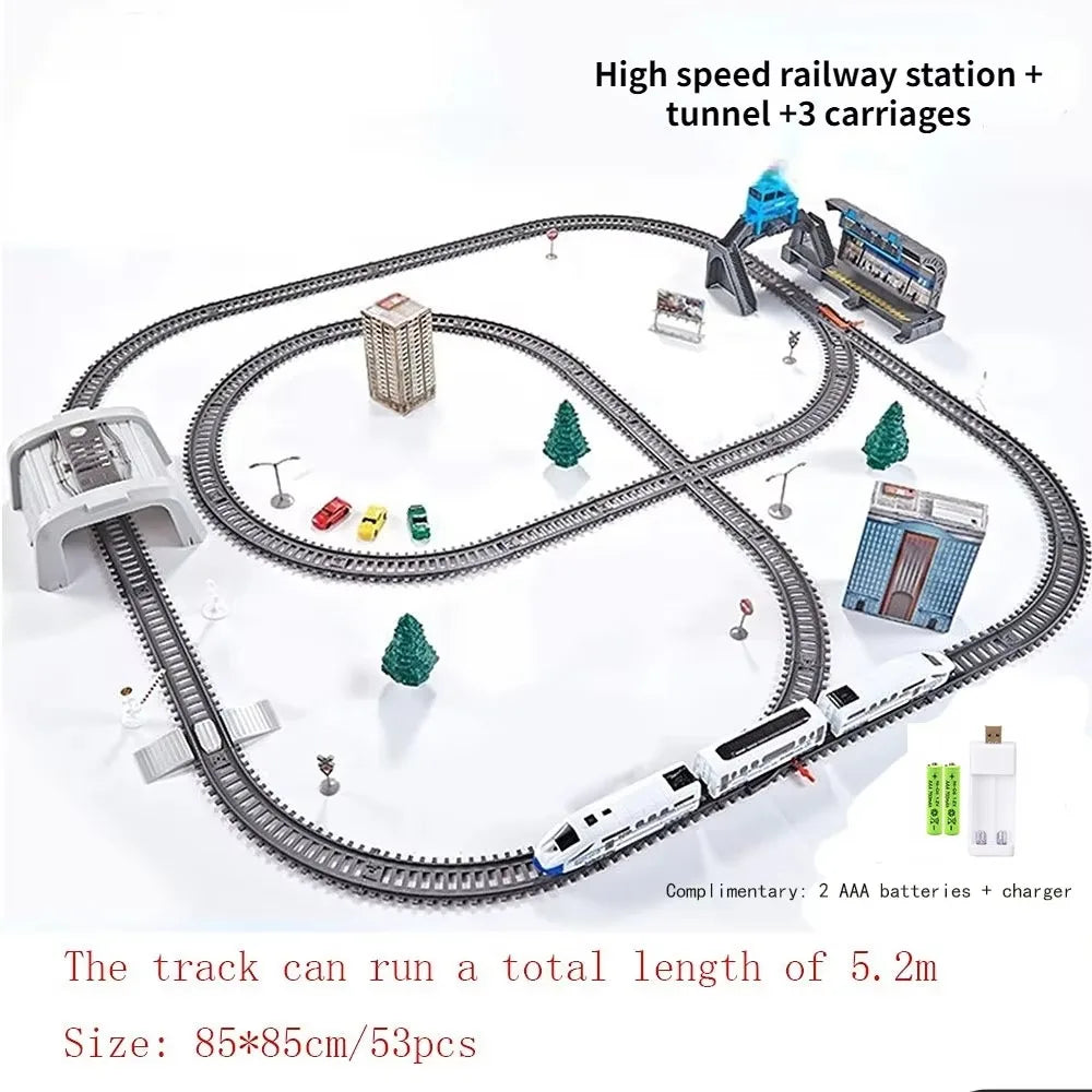 DIY Electric Train Set For Kids With Realistic Rail Tracks