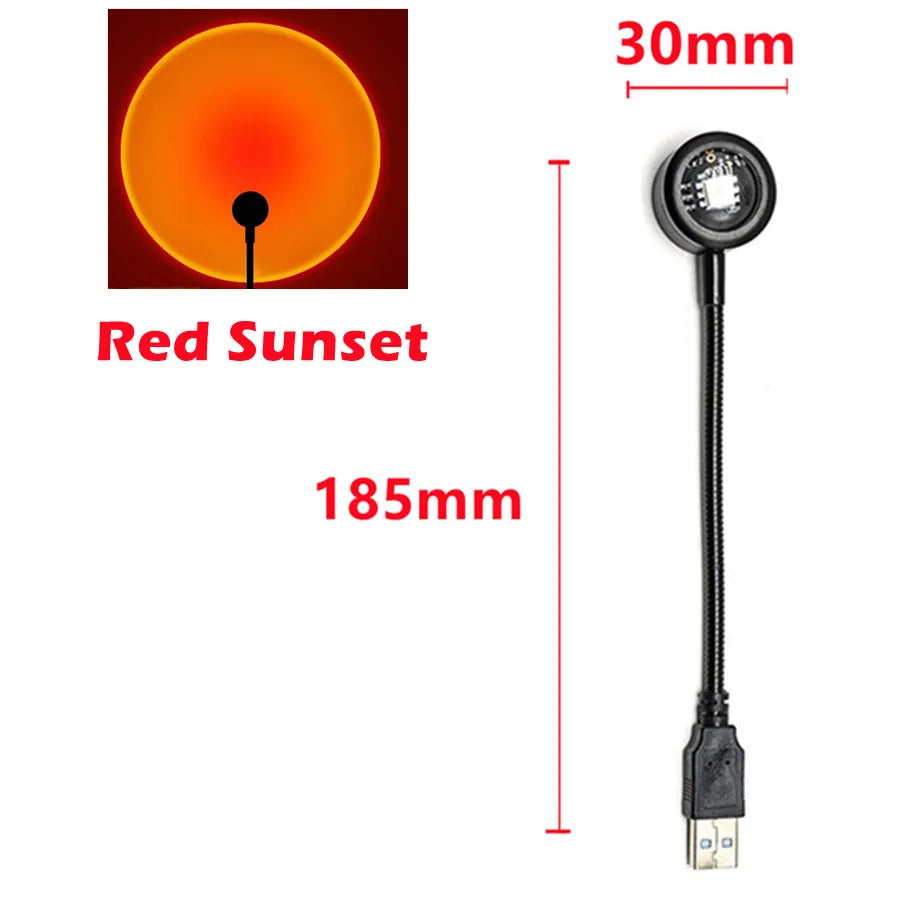 LED Sunset Lamp | USB Powered | Mushroom Design | Bedroom Decor