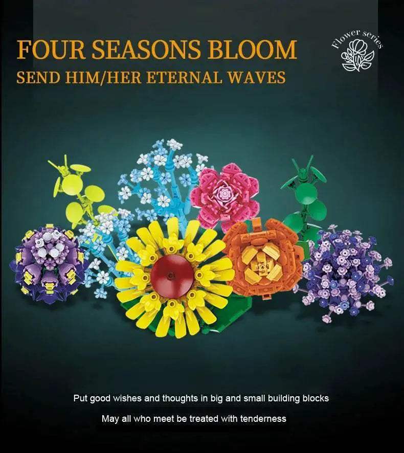 1009PCS Sunflower Building Blocks Flower Bouquet Vase Model - ToylandEU