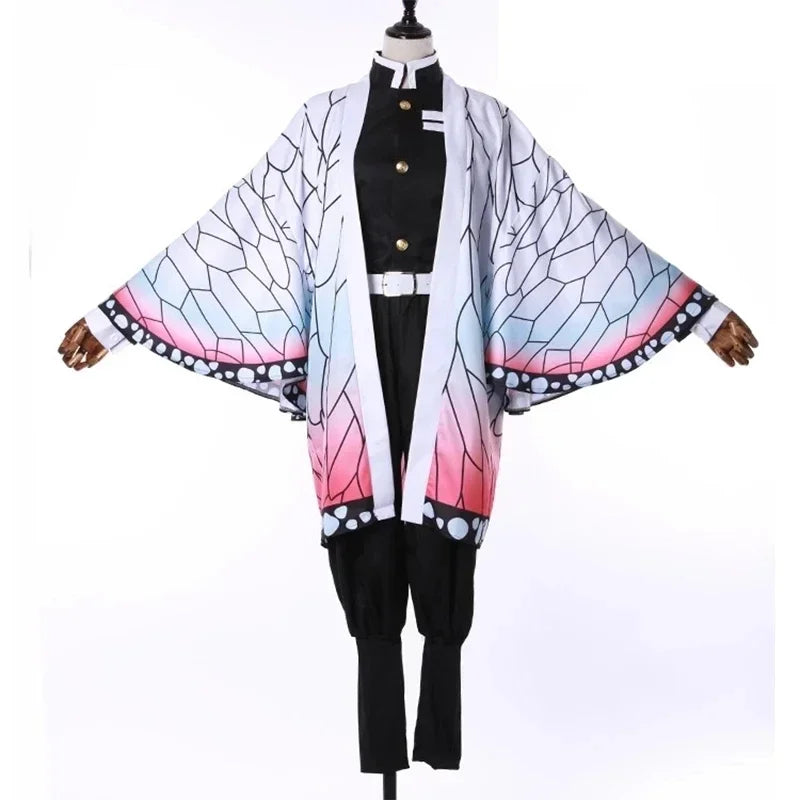 Anime Cosplay Costume | Kochou Shinobu Outfit | Top Pants Cloak | Adults Kids