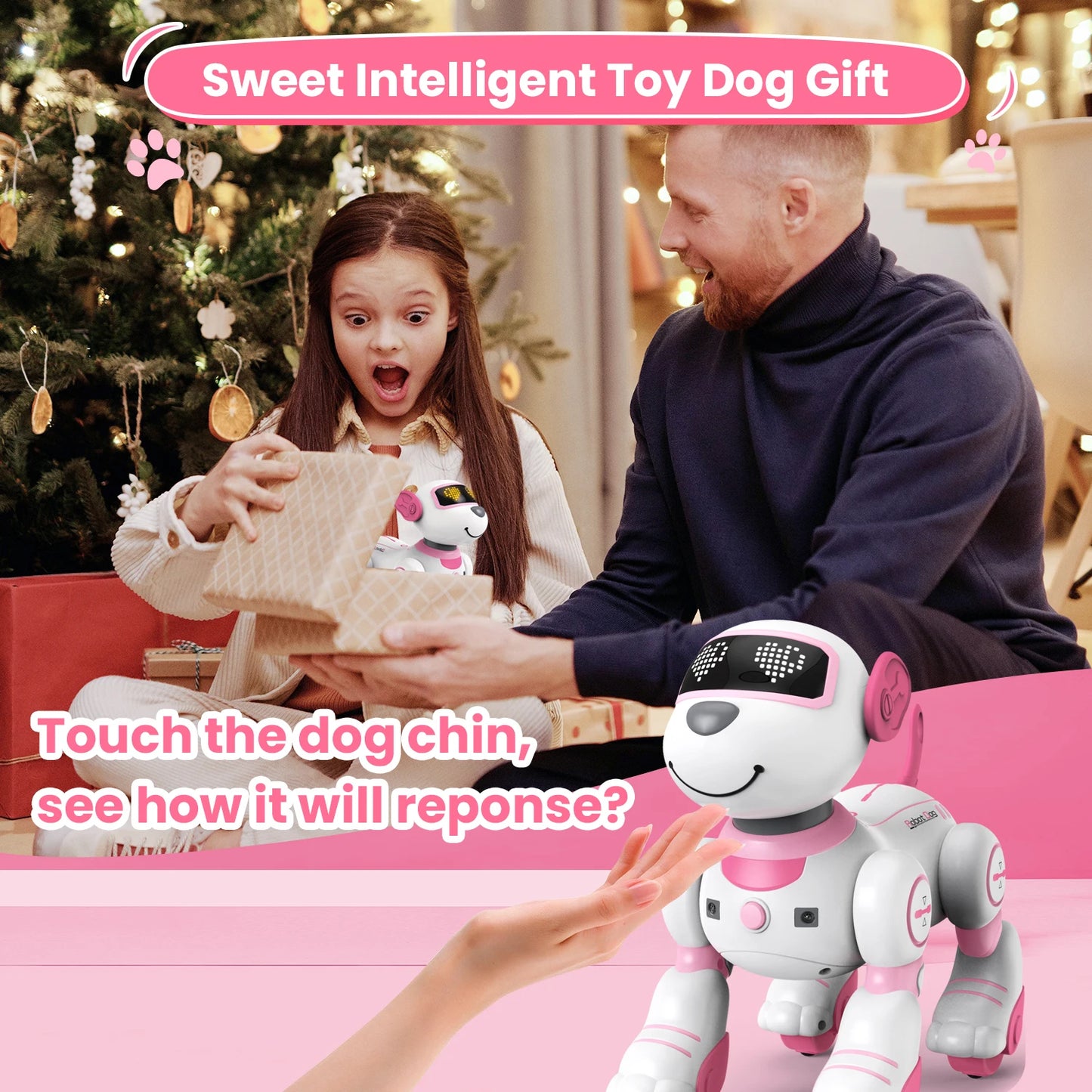 Interactive Smart Robot Dog with Remote Control & Stunt Features